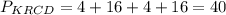 P_{KRCD}=4+16+4+16=40