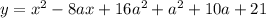 y= x^{2} -8ax+16a^{2} +a^{2} +10a+21