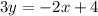 3y = -2x + 4