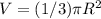 V=(1/3)\pi R^{2}