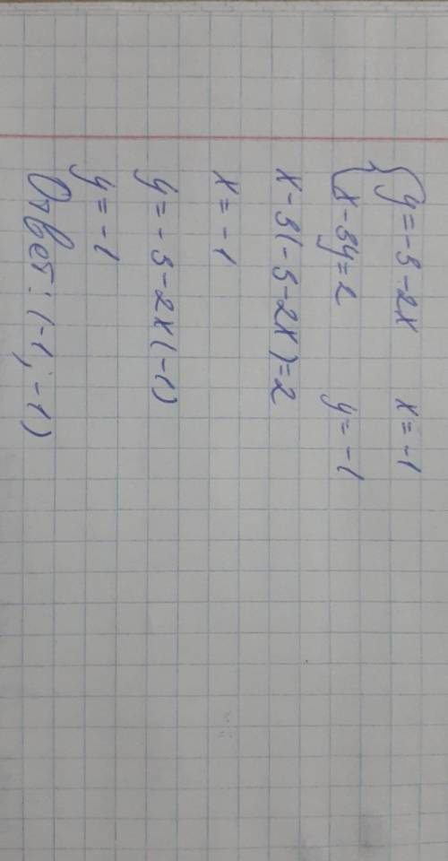 Является пара чисел (-1; -1) решением системы уравнений2r + y = -3,x-3y = 2?​