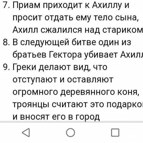 План по произведению Иллиада.​