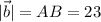 \displaystyle |\vec{b}|=AB=23