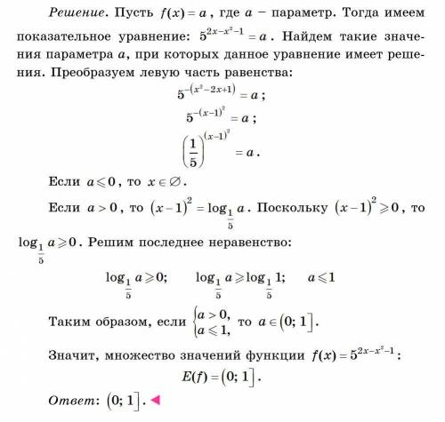 Найти множество значений функции (0;1] [1;5] (0;5) (0;+∞)