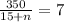 \frac{350}{15+n}=7