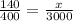 \frac{140}{400} =\frac{x}{3000}