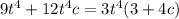 9t^{4} +12t^{4} c=3t^{4} (3+4c)