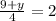 \frac{9 + y}{4} = 2