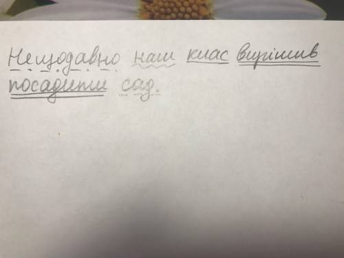 Зробити морфологічний розбір речення.Недавно наш клас вирішив посадити сад