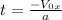 t = \frac{-V_{0x} }{a}