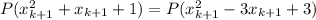 P(x_{k+1}^2+x_{k+1}+1)=P(x_{k+1}^2-3x_{k+1}+3)