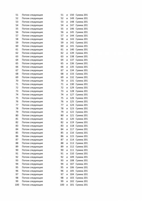 Сложите все числа от 1 до 200 ,используя знаменитый метод Гаусса