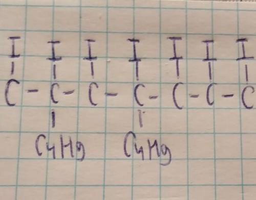 Построить структурную формулу 1 2 3 4 5 6 7 гепта йод 2 4 дибутил гептан​