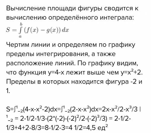 Найти площадь фигуры ограниченной линиями у=x²-2x+4 и у=4​