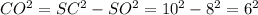 CO^2=SC^2-SO^2=10^2-8^2=6^2