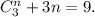 C_3^n+3n=9.\\