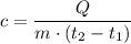 c = \dfrac{Q}{m\cdot(t_2-t_1)}