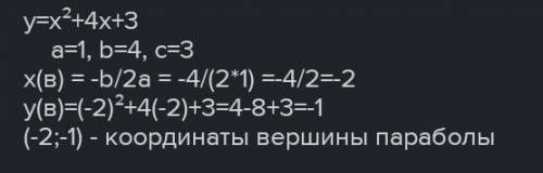 Найдите координаты вершины параболы y=-x²-4x+3