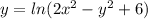 y=ln(2x^2-y^2+6)