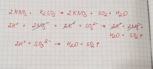 HNO3+K2SO3→Молекулярном и ионном виде​