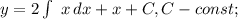 y=2\int\ {x} \, dx +x+C, C-const;