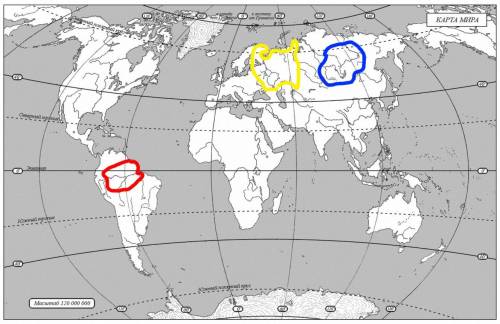 7.На контурную карту мира нанесите крупнейшие равнины мира Амазонскую низменость , Восточно-Европейс