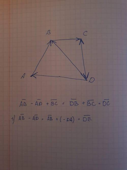 Дана трапеция АВСD,найдите AB−AD+BC,постройте чертёж. ​