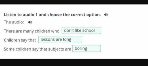 Listen to the audio and choose the correct option