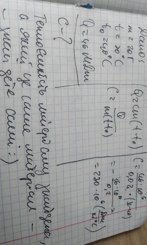 Під час охолодження кульки масою 20 г від 40 до 30° виділилося 46 ДЖ теплоти.З якого матеріалу вигот