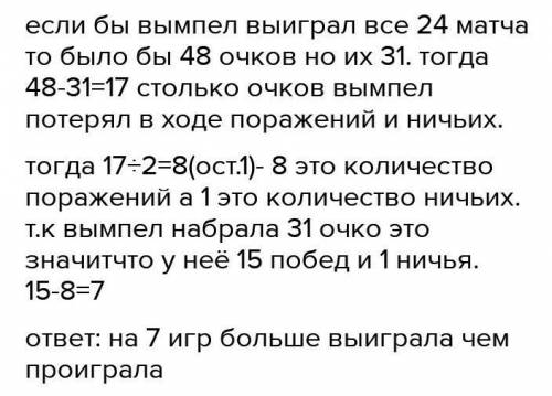 В водном поло за победу в матче даётся 2 очка, за ничью — 1 очко, за поражение — 0 очков. Команда «В