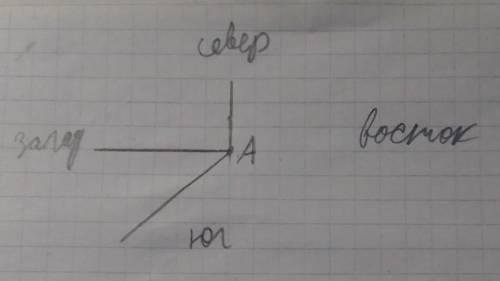 Поставьте точку А и Проведите от неё направлениия на север,юго-запад,запад​