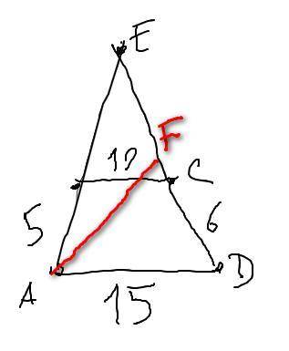 Продолжения боковых сторон АВ и СD трапеции ABCD пересекаются в точке Е. Найдите площадь треугольник