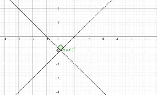 найдите угол между прямыми, заданными уравнениями:a) 2x + y - 1 = 0; x - 2y + 3 = 0б) x + y + 1 = 0;