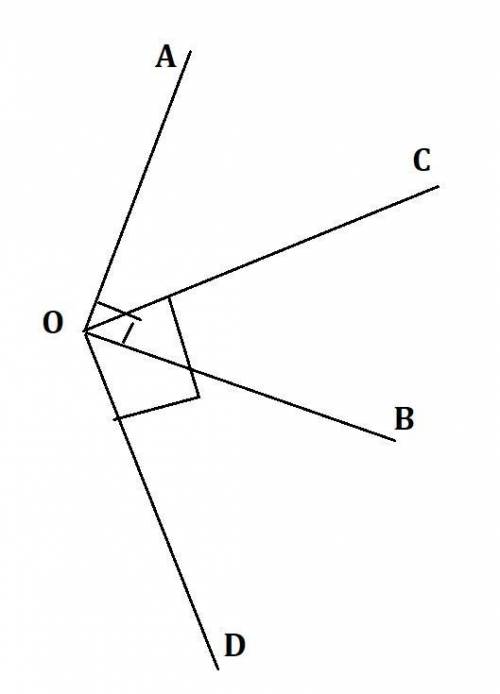 Через точку О проведены прямые a, b, c и d так, что a⊥b; c⊥d. При этом наибольший из образовавшихся