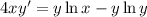 4xy'=y \ln x- y\ln y