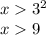 x {3}^{2} \\ x 9