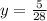 y = \frac{5}{28}