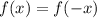 f(x) = f( - x)