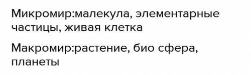 класс. Впишите нижеприведенные обьекты окружаещего мира в схему: Элементарные частицы атом, биосфера