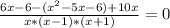 \frac{6x-6-(x^2-5x-6)+10x}{x*(x-1)*(x+1)} =0