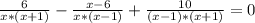 \frac{6}{x*(x+1)} -\frac{x-6}{x*(x-1)} + \frac{10}{(x-1)*(x+1)} =0