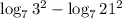 \log_73^2-\log_721^2