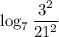 \log_7\dfrac{3^2}{21^2}