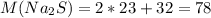 M(Na_2S)=2*23+32=78