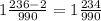 1\frac{236-2}{990} =1\frac{234}{990}