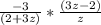 \frac{-3}{(2+3z)}*\frac{(3z-2)}{z}