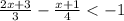 \frac{2x+3}{3}-\frac{x+1}{4}