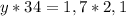 y*34 = 1,7* 2,1