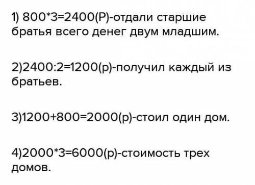 Пять братьев разделили после отца наследство поровну. В наследстве было три дома. Так-как три дома р