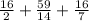 \frac{16}{2} + \frac{59}{14} + \frac{16}{7}